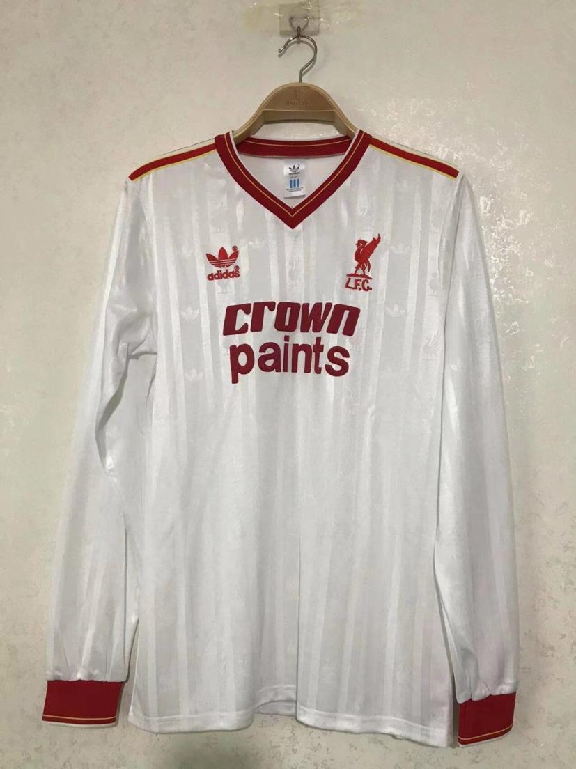 AAA Quality Liverpool 85/86 Away White Long Soccer Jersey
